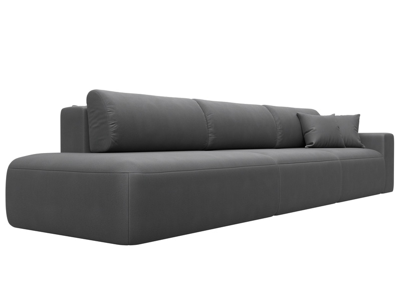 Диван прямой Лига-036 НПБ Модерн Лонг подлокотник справа, Замша, JOLY 13 серый