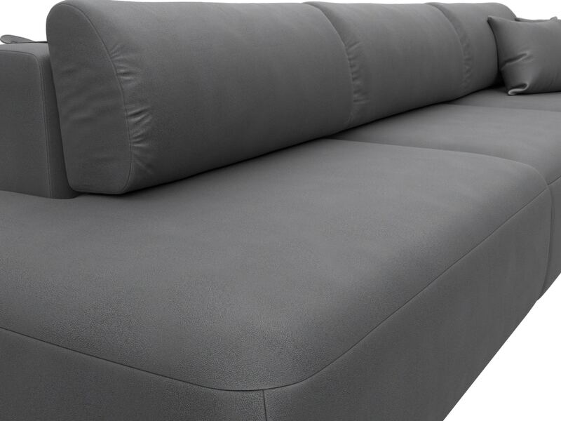 Диван прямой Лига-036 НПБ Модерн Лонг подлокотник справа, Замша, JOLY 13 серый