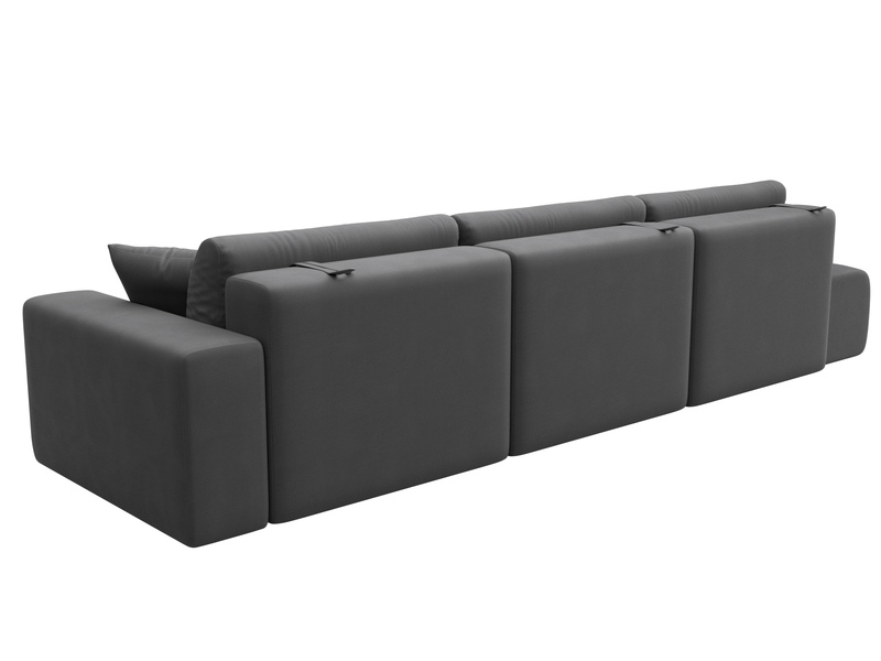 Диван прямой Лига-036 НПБ Модерн Лонг подлокотник справа, Замша, JOLY 13 серый