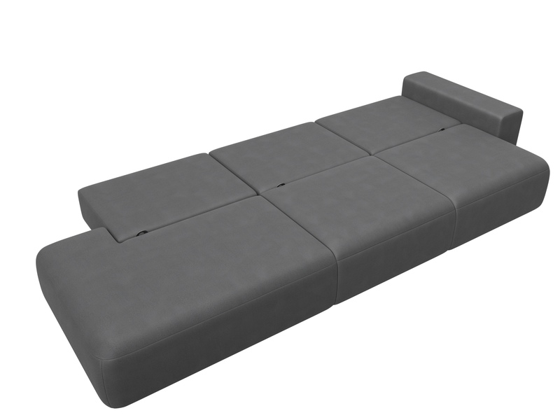 Диван прямой Лига-036 НПБ Модерн Лонг подлокотник справа, Замша, JOLY 13 серый