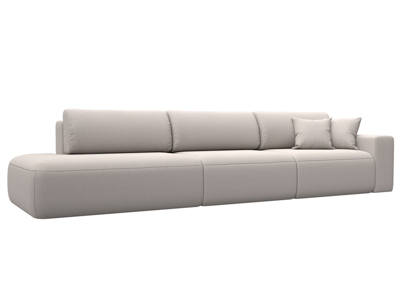 Диван прямой Лига-036 НПБ Модерн Лонг подлокотник справа, Замша, JOLY 05 бежевый