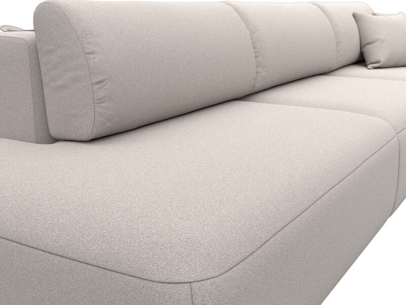 Диван прямой Лига-036 НПБ Модерн Лонг подлокотник справа, Замша, JOLY 05 бежевый