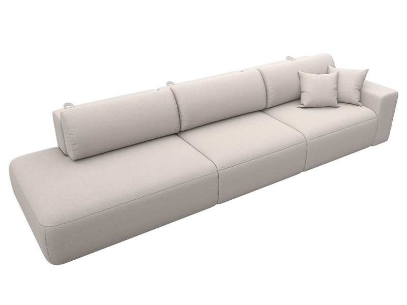 Диван прямой Лига-036 НПБ Модерн Лонг подлокотник справа, Замша, JOLY 05 бежевый