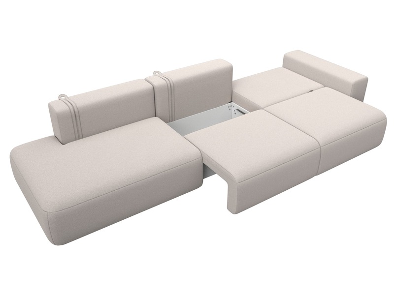 Диван прямой Лига-036 НПБ Модерн Лонг подлокотник справа, Замша, JOLY 05 бежевый