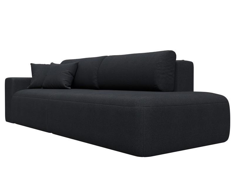 Диван прямой Лига-036 НПБ Модерн подлокотник слева, Замша, JOLY 16 темно-серый