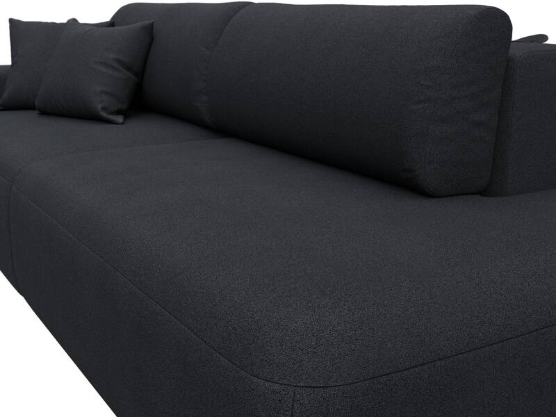 Диван прямой Лига-036 НПБ Модерн подлокотник слева, Замша, JOLY 16 темно-серый