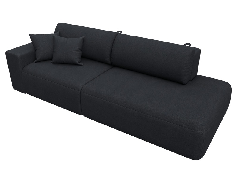 Диван прямой Лига-036 НПБ Модерн подлокотник слева, Замша, JOLY 16 темно-серый