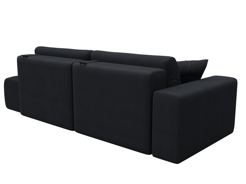 Диван прямой Лига-036 НПБ Модерн подлокотник слева, Замша, JOLY 16 темно-серый