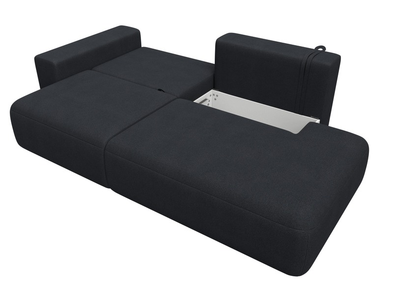 Диван прямой Лига-036 НПБ Модерн подлокотник слева, Замша, JOLY 16 темно-серый