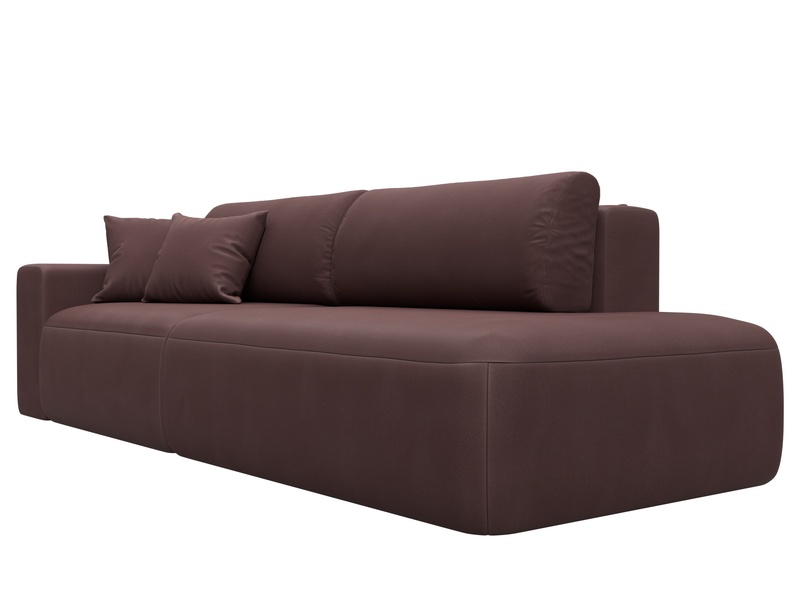 Диван прямой Лига-036 НПБ Модерн подлокотник слева, Замша, JOLY 09 бордовый
