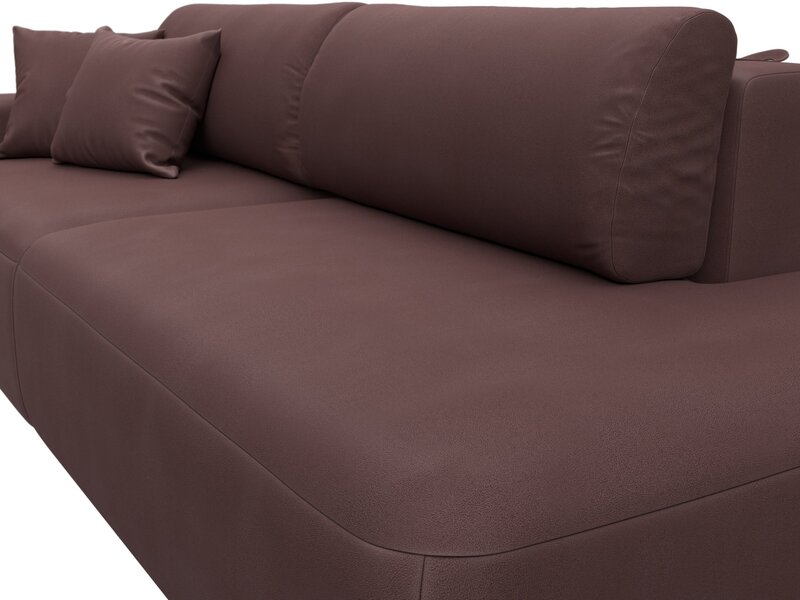 Диван прямой Лига-036 НПБ Модерн подлокотник слева, Замша, JOLY 09 бордовый