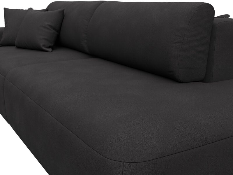 Диван прямой Лига-036 НПБ Модерн подлокотник слева, Замша, JOLY 08 коричневый