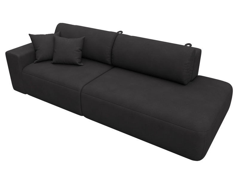 Диван прямой Лига-036 НПБ Модерн подлокотник слева, Замша, JOLY 08 коричневый