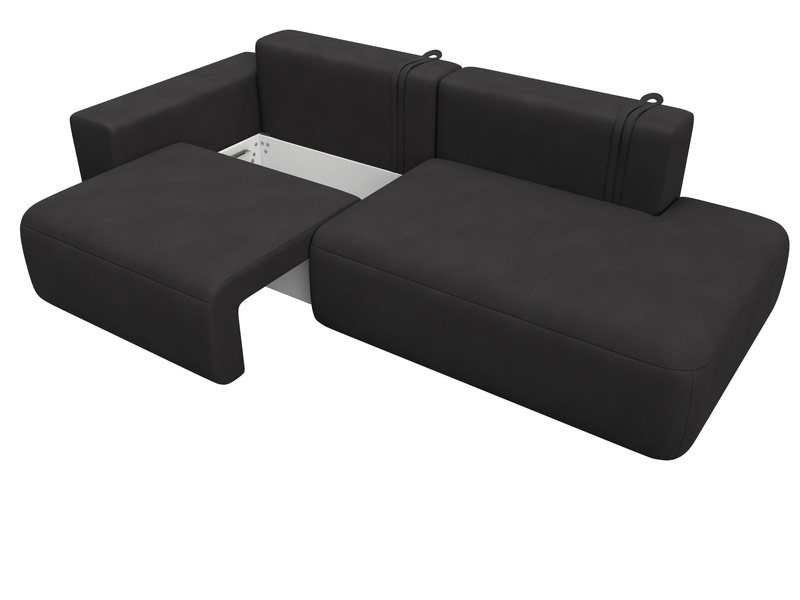 Диван прямой Лига-036 НПБ Модерн подлокотник слева, Замша, JOLY 08 коричневый