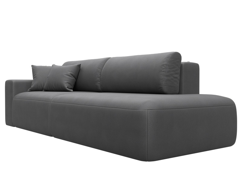 Диван прямой Лига-036 НПБ Модерн подлокотник слева, Замша, JOLY 13 серый