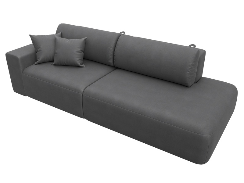 Диван прямой Лига-036 НПБ Модерн подлокотник слева, Замша, JOLY 13 серый