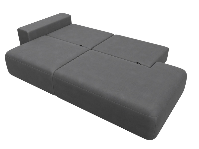 Диван прямой Лига-036 НПБ Модерн подлокотник слева, Замша, JOLY 13 серый