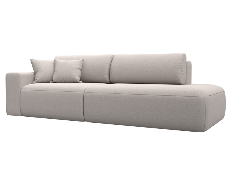 Диван прямой Лига-036 НПБ Модерн подлокотник слева, Замша, JOLY 05 бежевый