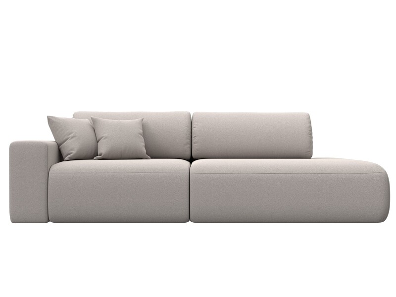 Диван прямой Лига-036 НПБ Модерн подлокотник слева, Замша, JOLY 05 бежевый