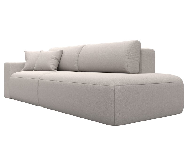 Диван прямой Лига-036 НПБ Модерн подлокотник слева, Замша, JOLY 05 бежевый