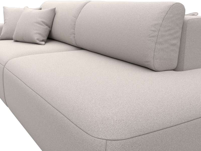 Диван прямой Лига-036 НПБ Модерн подлокотник слева, Замша, JOLY 05 бежевый