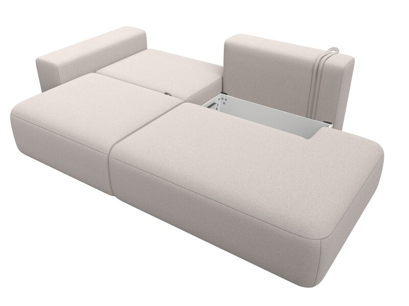 Диван прямой Лига-036 НПБ Модерн подлокотник слева, Замша, JOLY 05 бежевый