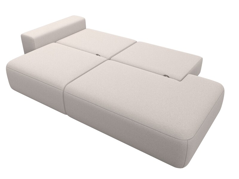 Диван прямой Лига-036 НПБ Модерн подлокотник слева, Замша, JOLY 05 бежевый