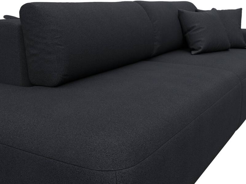 Диван прямой Лига-036 НПБ Модерн подлокотник справа, Замша, JOLY 16 темно-серый