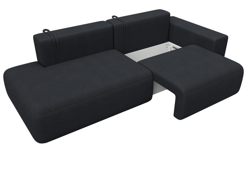 Диван прямой Лига-036 НПБ Модерн подлокотник справа, Замша, JOLY 16 темно-серый