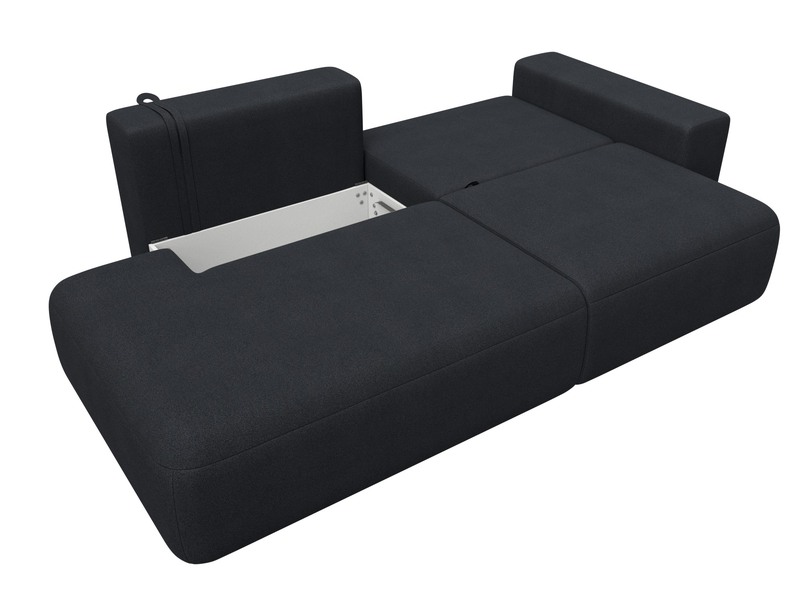 Диван прямой Лига-036 НПБ Модерн подлокотник справа, Замша, JOLY 16 темно-серый