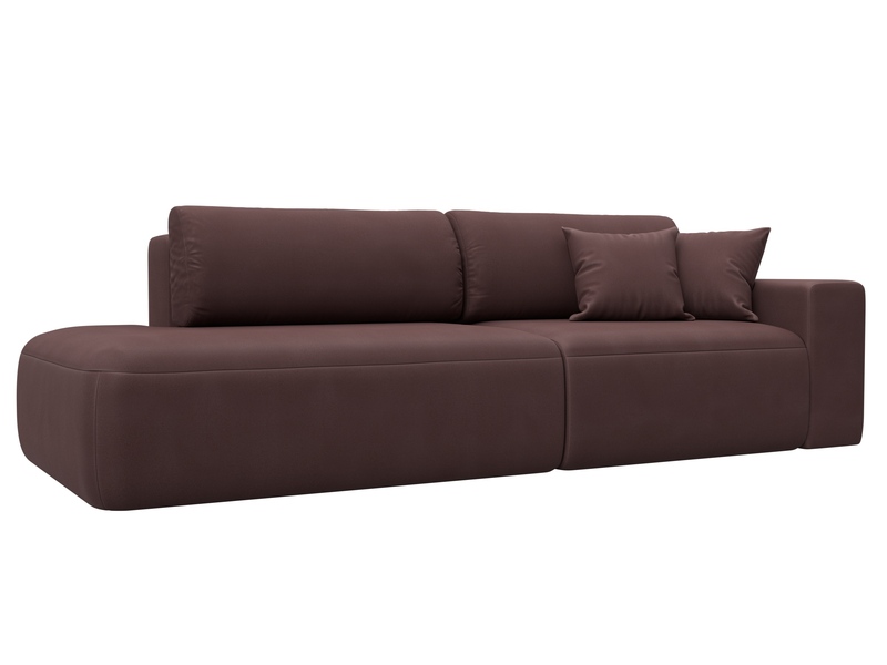 Диван прямой Лига-036 НПБ Модерн подлокотник справа, Замша, JOLY 09 бордовый