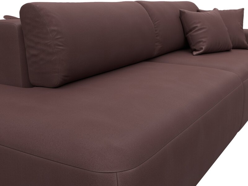 Диван прямой Лига-036 НПБ Модерн подлокотник справа, Замша, JOLY 09 бордовый