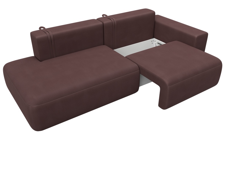 Диван прямой Лига-036 НПБ Модерн подлокотник справа, Замша, JOLY 09 бордовый