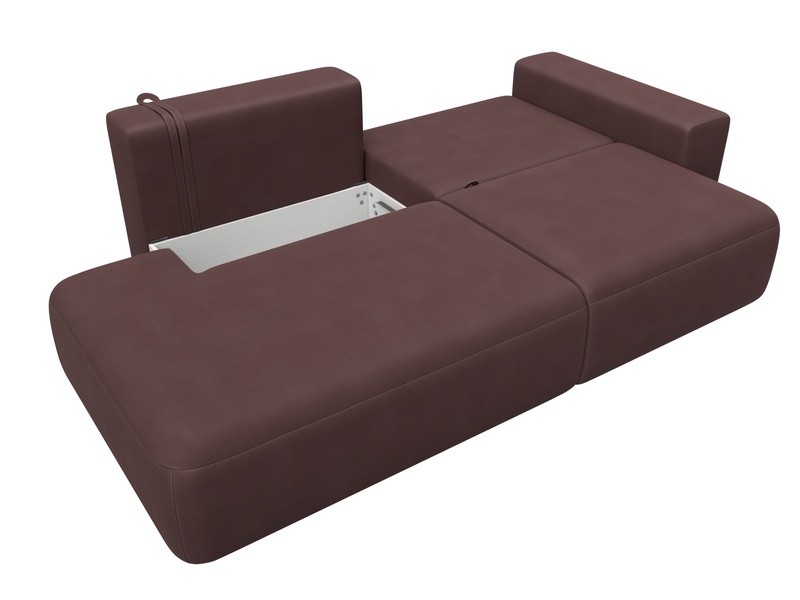 Диван прямой Лига-036 НПБ Модерн подлокотник справа, Замша, JOLY 09 бордовый
