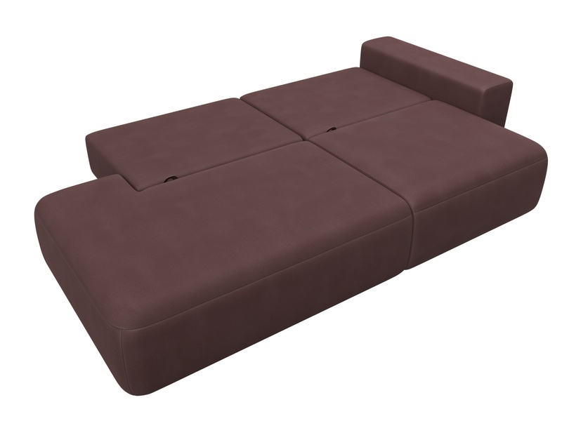 Диван прямой Лига-036 НПБ Модерн подлокотник справа, Замша, JOLY 09 бордовый