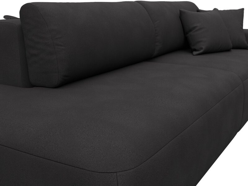 Диван прямой Лига-036 НПБ Модерн подлокотник справа, Замша, JOLY 08 коричневый