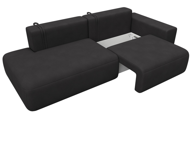 Диван прямой Лига-036 НПБ Модерн подлокотник справа, Замша, JOLY 08 коричневый