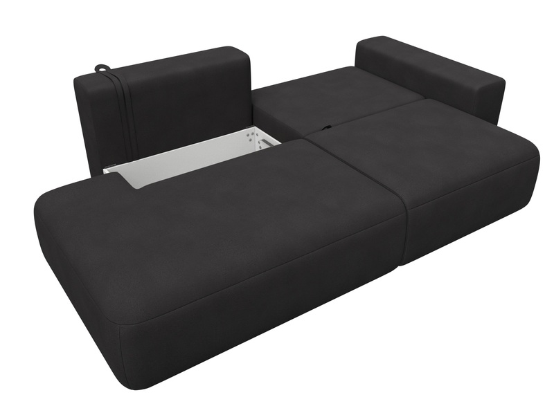 Диван прямой Лига-036 НПБ Модерн подлокотник справа, Замша, JOLY 08 коричневый