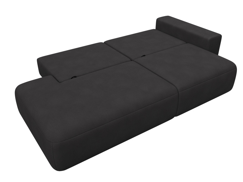 Диван прямой Лига-036 НПБ Модерн подлокотник справа, Замша, JOLY 08 коричневый