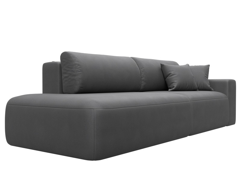 Диван прямой Лига-036 НПБ Модерн подлокотник справа, Замша, JOLY 13 серый