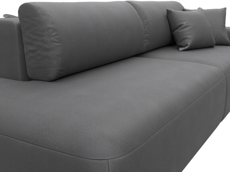 Диван прямой Лига-036 НПБ Модерн подлокотник справа, Замша, JOLY 13 серый