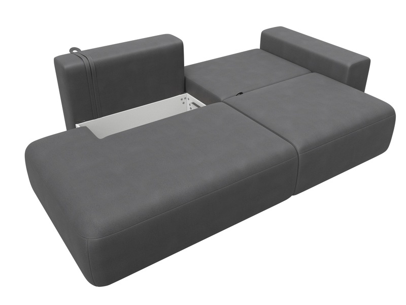 Диван прямой Лига-036 НПБ Модерн подлокотник справа, Замша, JOLY 13 серый