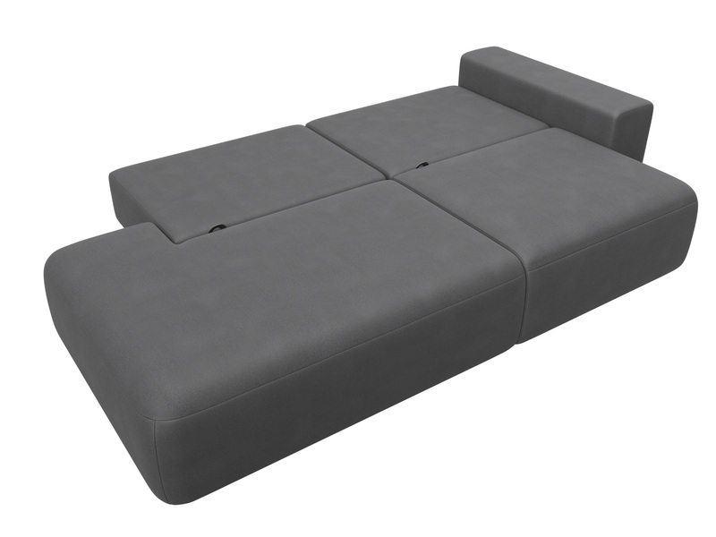 Диван прямой Лига-036 НПБ Модерн подлокотник справа, Замша, JOLY 13 серый