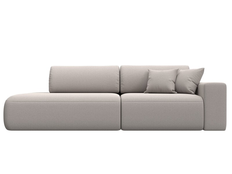 Диван прямой Лига-036 НПБ Модерн подлокотник справа, Замша, JOLY 05 бежевый