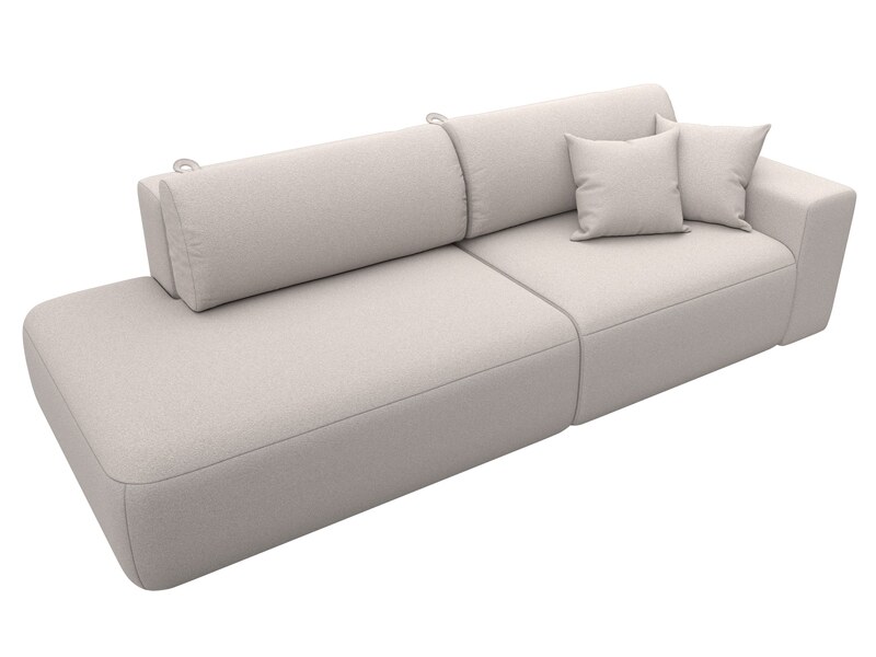 Диван прямой Лига-036 НПБ Модерн подлокотник справа, Замша, JOLY 05 бежевый