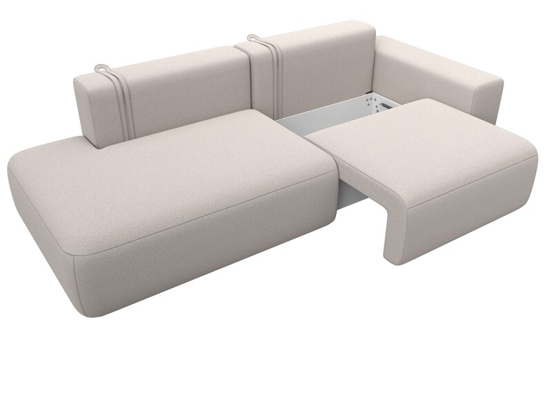 Диван прямой Лига-036 НПБ Модерн подлокотник справа, Замша, JOLY 05 бежевый