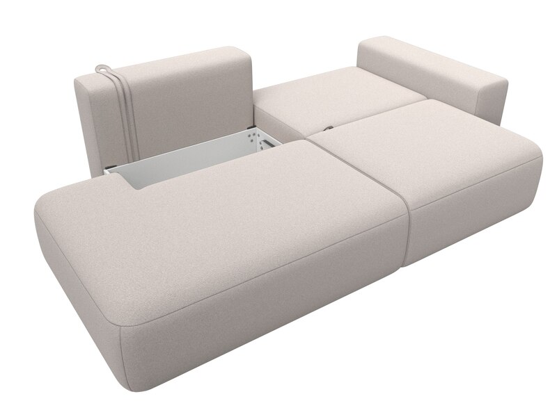 Диван прямой Лига-036 НПБ Модерн подлокотник справа, Замша, JOLY 05 бежевый