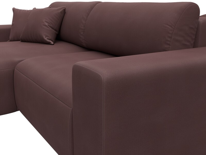 Диван угловой Лига-036 НПБ Классик левый угол, Замша, JOLY 09 бордовый