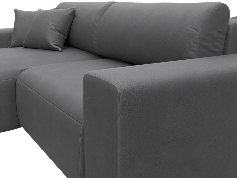 Диван угловой Лига-036 НПБ Классик левый угол, Замша, JOLY 13 серый