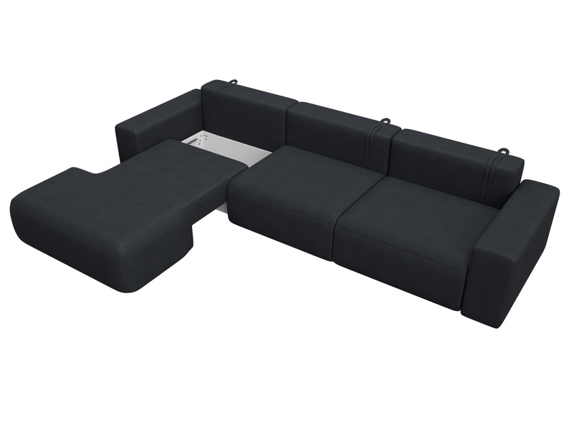 Диван угловой Лига-036 НПБ Классик Лонг левый угол, Замша, JOLY 16 темно-серый